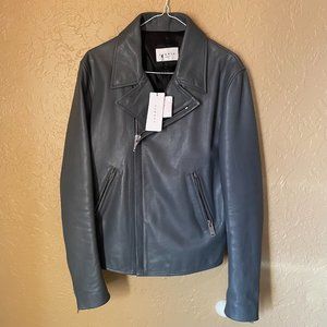 SANDRO Calf Leather Biker Jacket